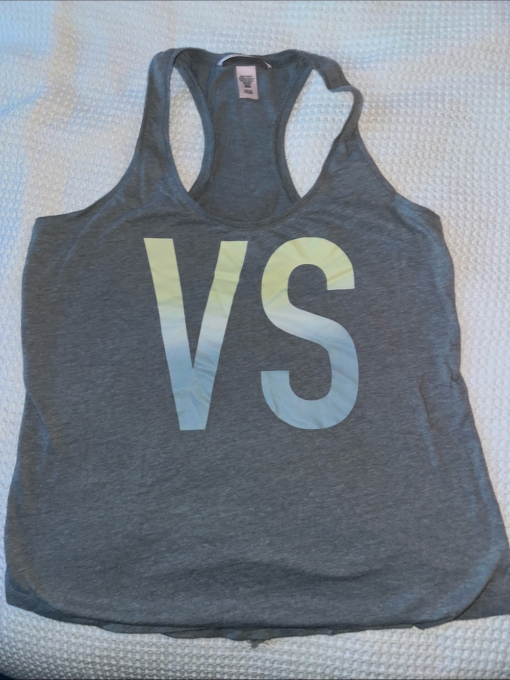 Victoria's Secret Gray Racerback Tank with Pastel Gradient VS